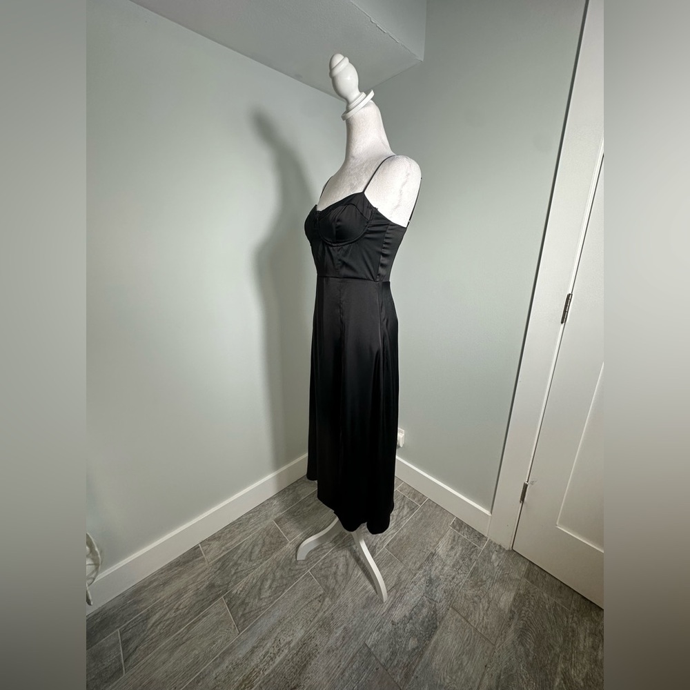 ASTR Gala Bustier Black Midi Party Cocktail Whimsigoth Dark Romantic Dress Sm - Picture 7 of 16